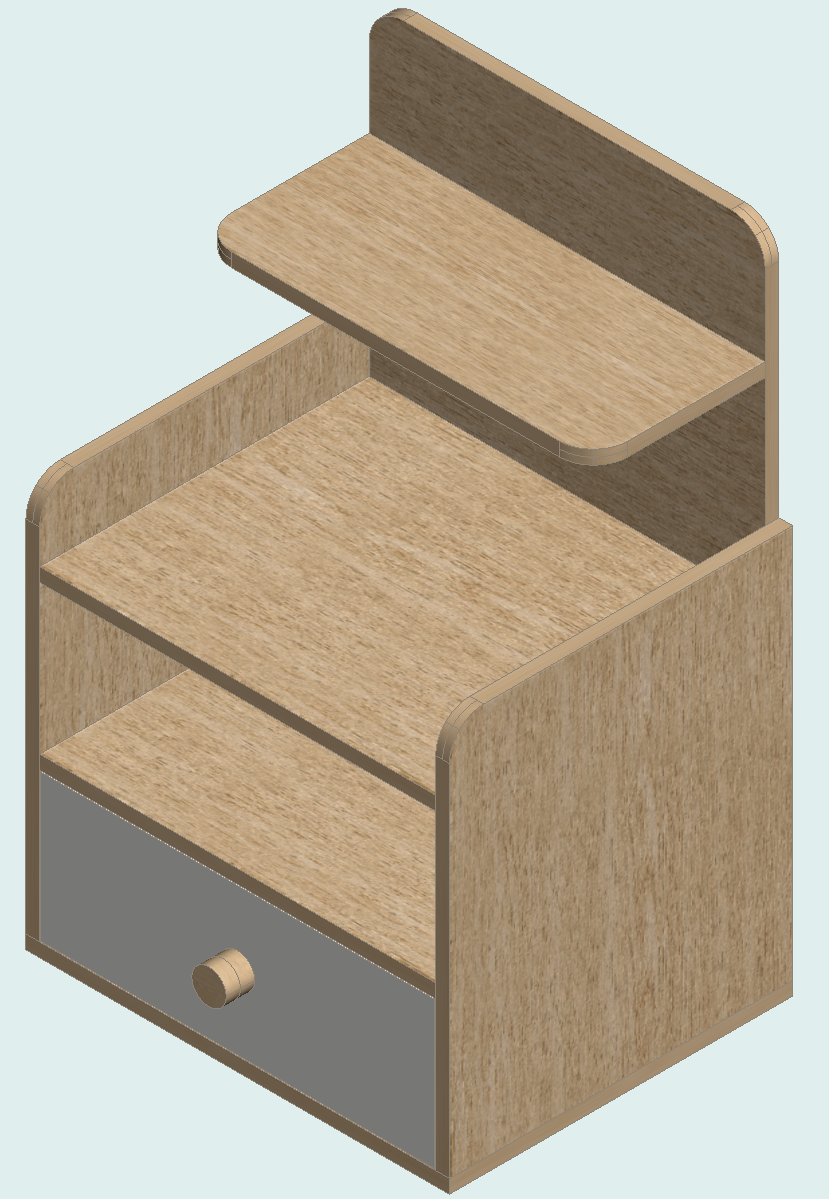 Country Oak & Warm White Nightstand