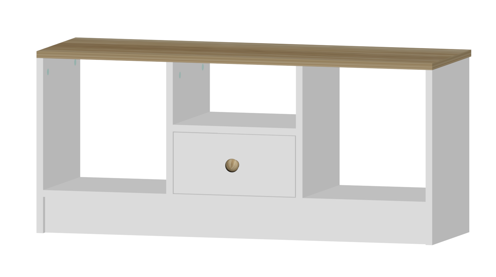 Country Oak & Warm White TV Stand