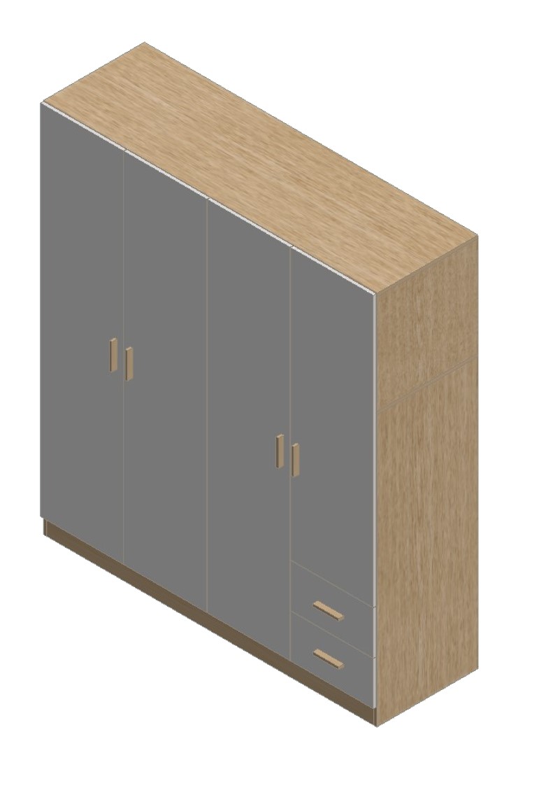 Country Oak & Warm White Wardrobe