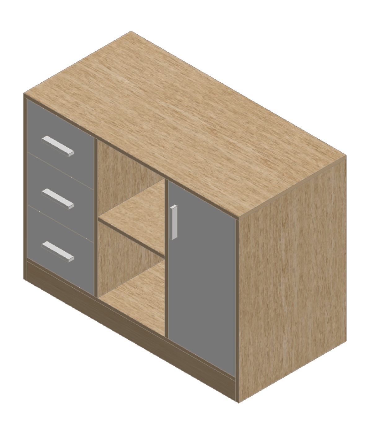 Country Oak & Warm White Accent Cabinet