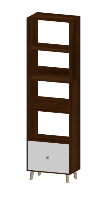 Prairie Oak & Warm White Bookcase