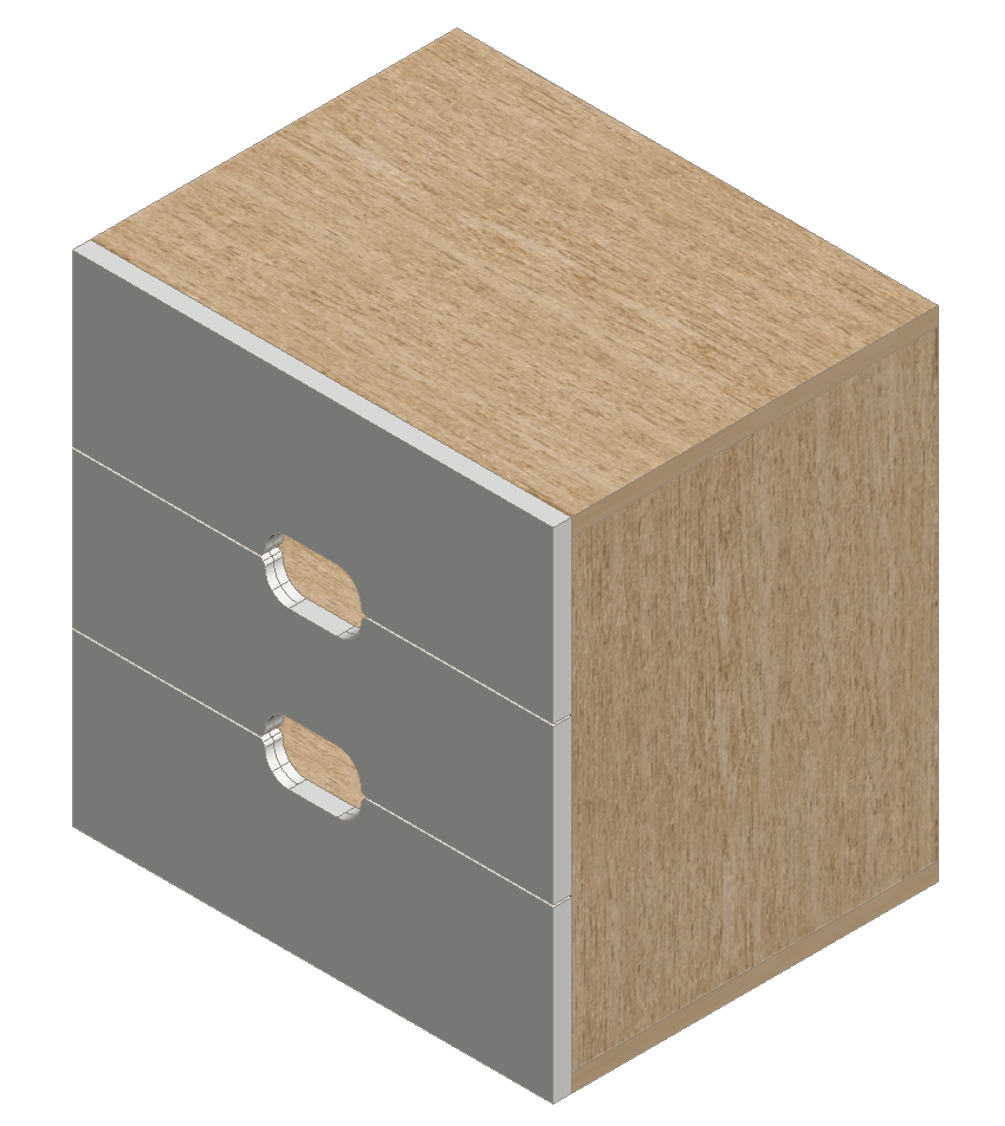 Country Oak & Warm White Nightstand
