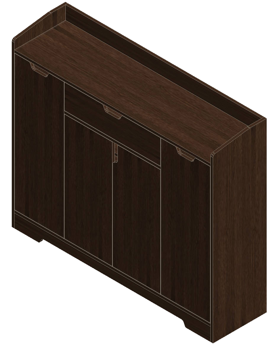 Prairie Oak Shoe Cabinet