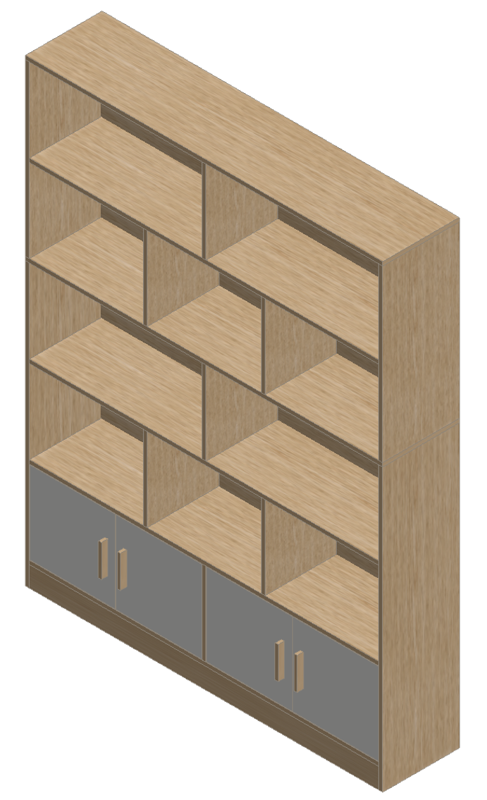 Country Oak & Warm White Bookshelf