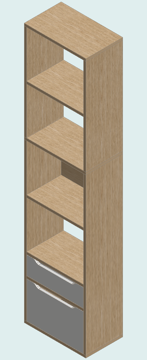 Country Oak & Warm White Bookcase