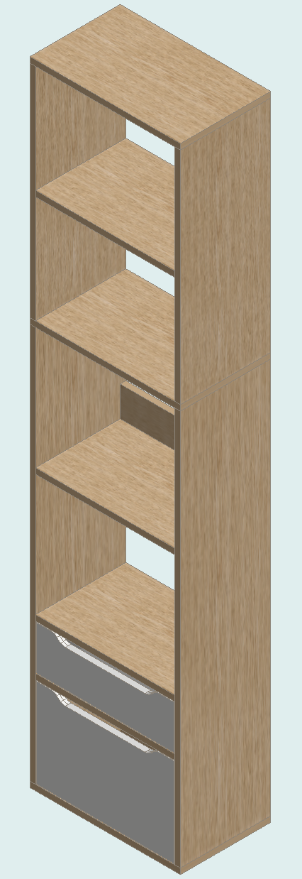 Country Oak & Warm White Bookcase