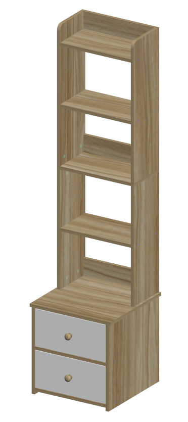 Country Oak & Warm White Nightstand