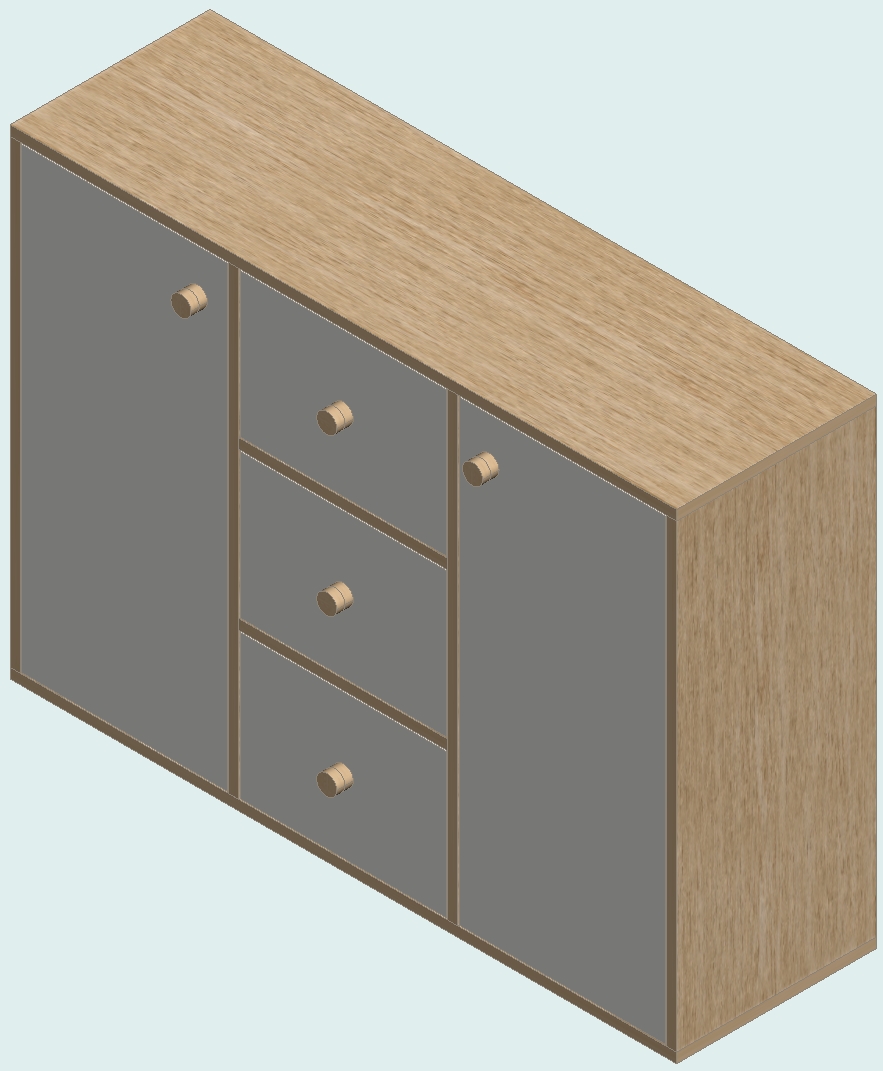 Country Oak & Warm White Sideboard