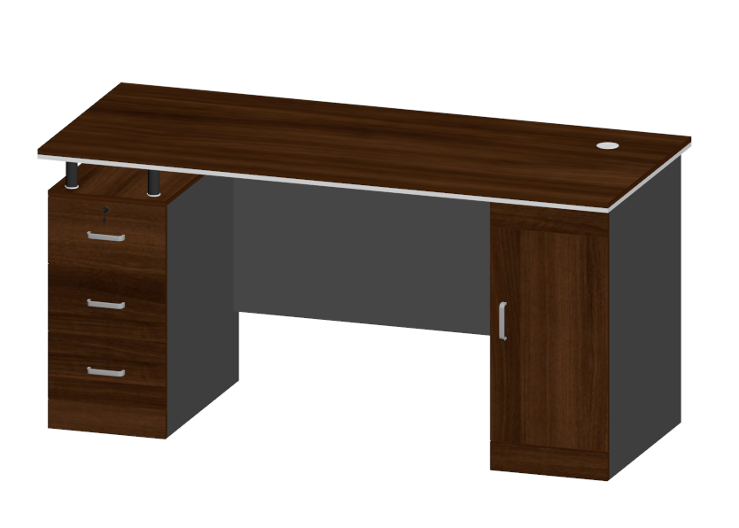 Prairie Oak & Sky Gray Computer Desk