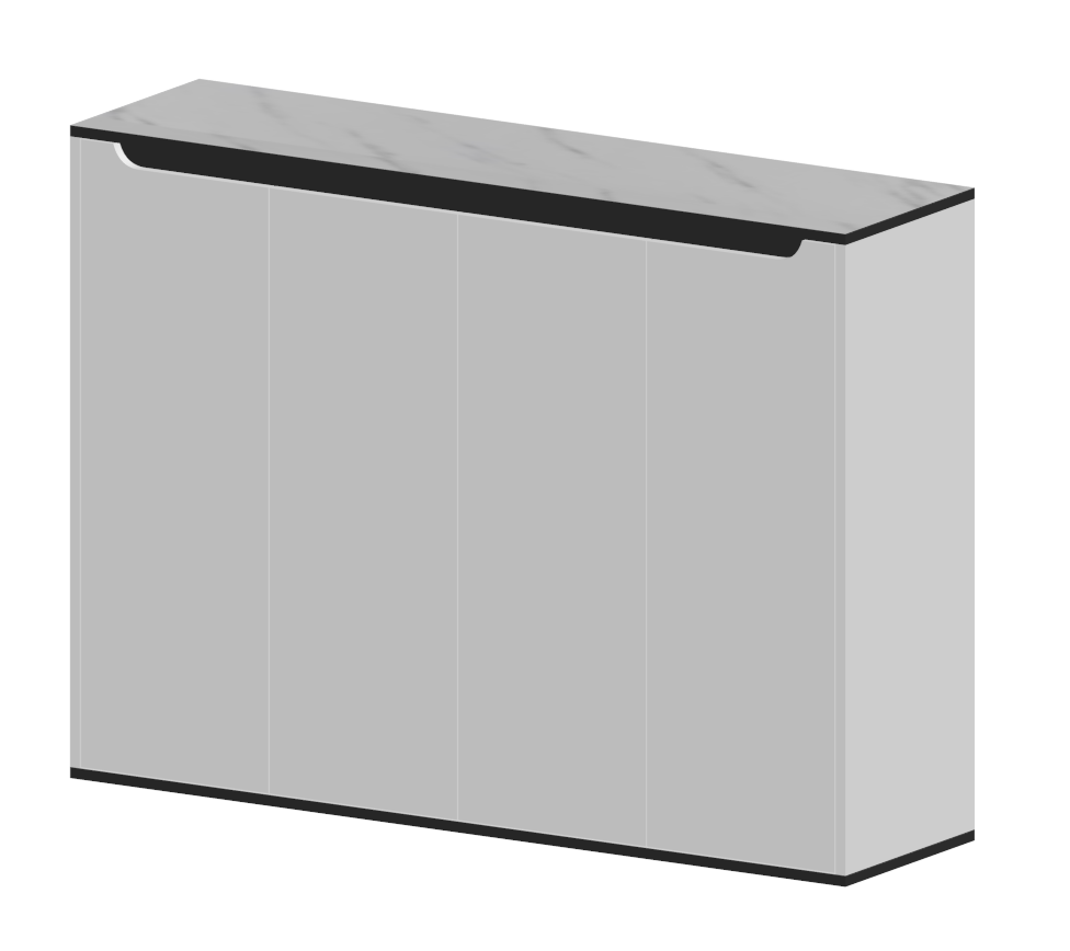Warm White & White Marble Shoe Cabinet