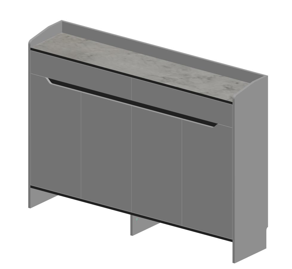 Light Gray & Brown Stone Grain Shoe Cabinet