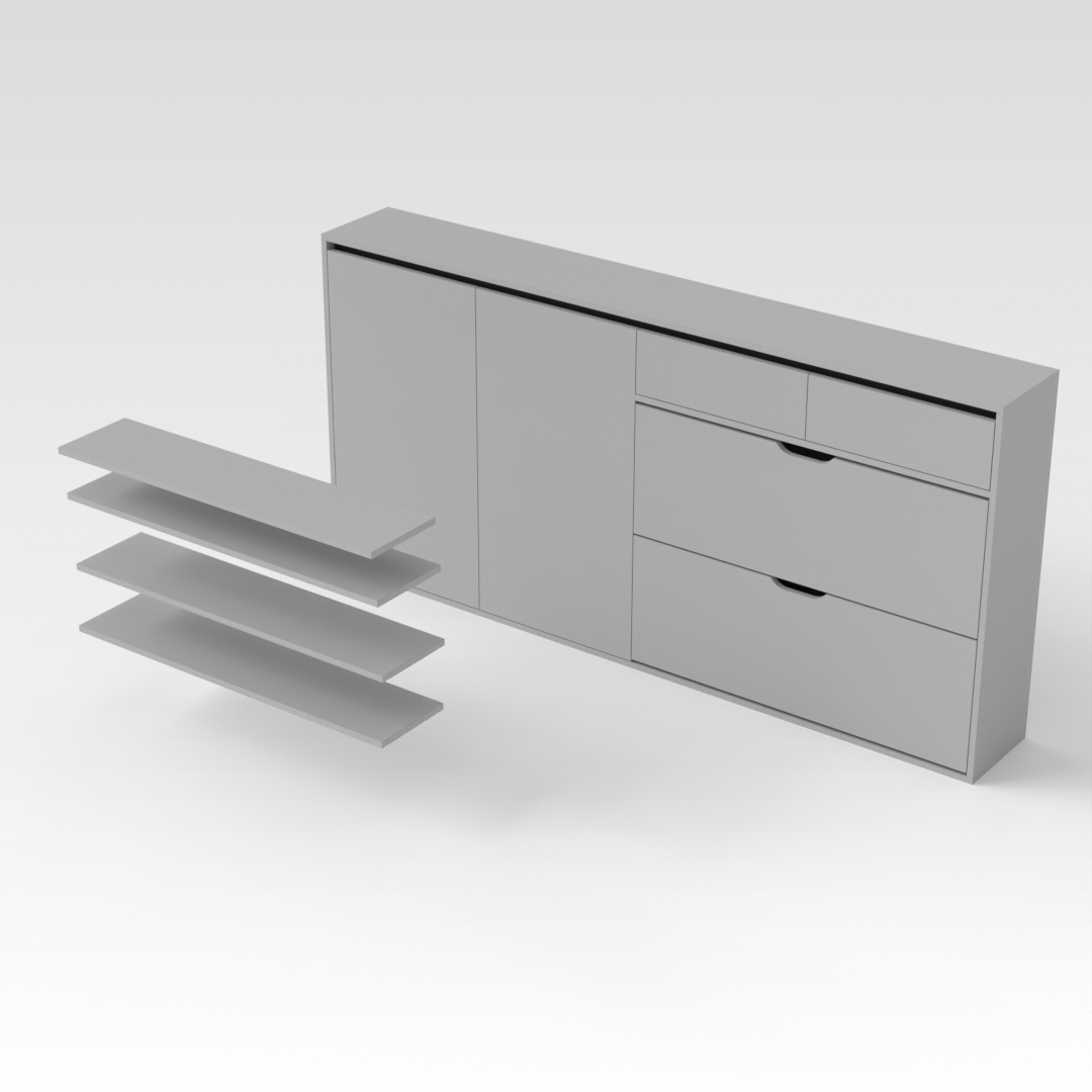 Light Gray Shoe Cabinet