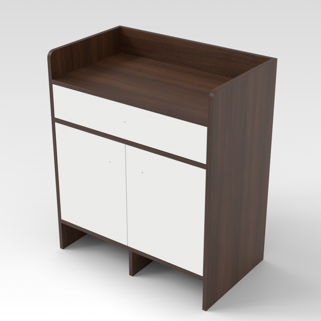 Prairie Oak & Warm White Shoe Cabinet