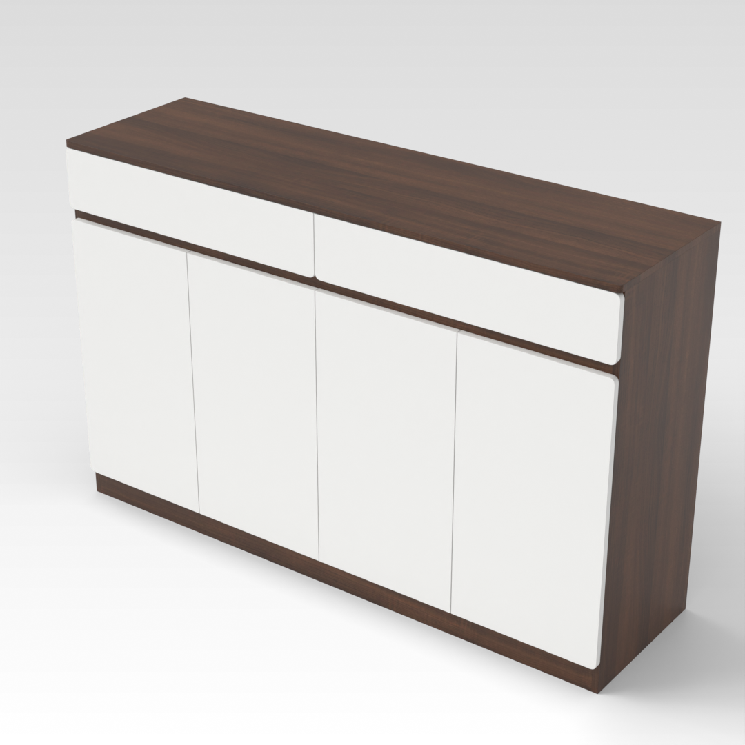 Prairie Oak & Warm White Shoe Cabinet