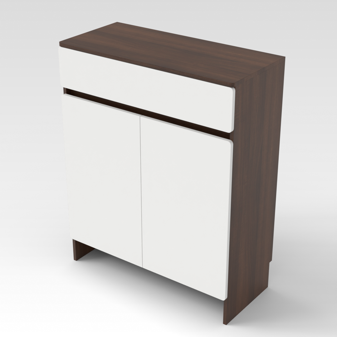 Prairie Oak & Warm White Shoe Cabinet