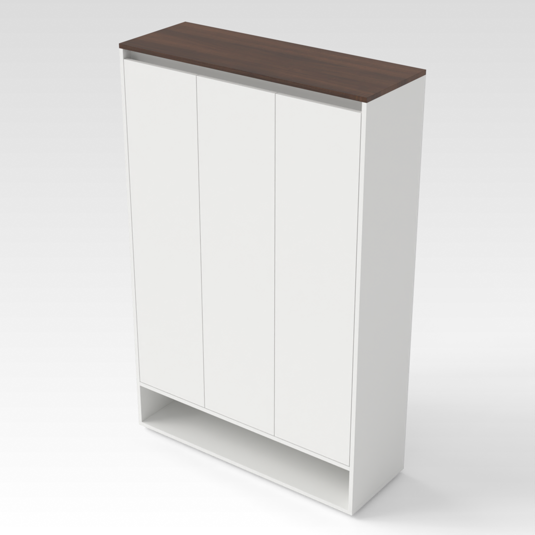 Warm White & Prairie Oak Shoe Cabinet