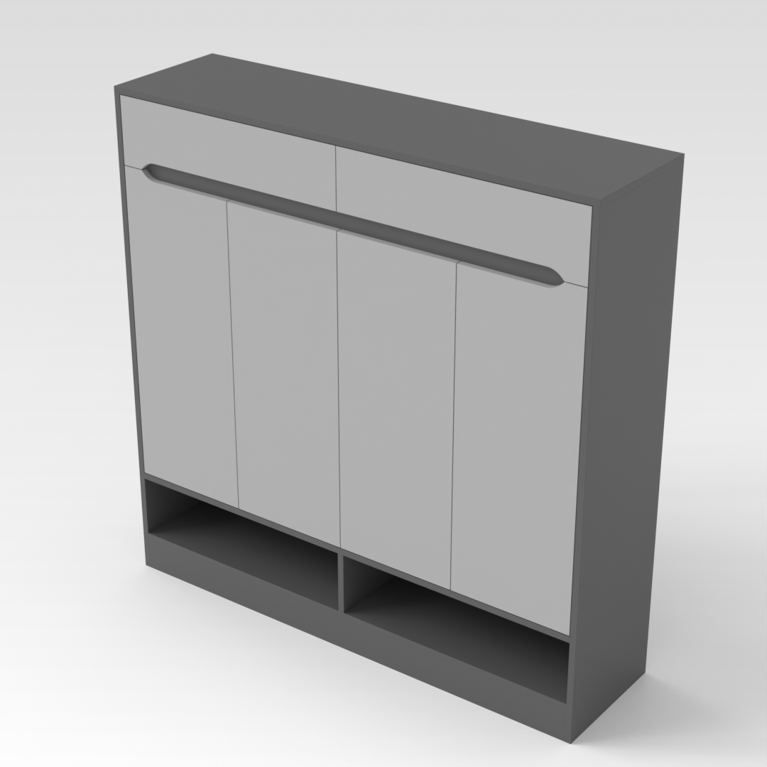 Sky Gray & Light Gray Shoe Cabinet