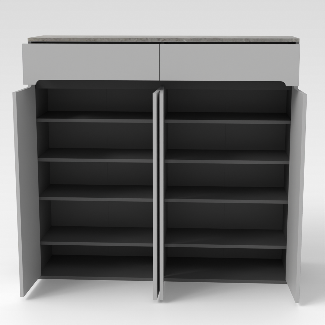 Sky Gray & Light Gray Shoe Cabinet