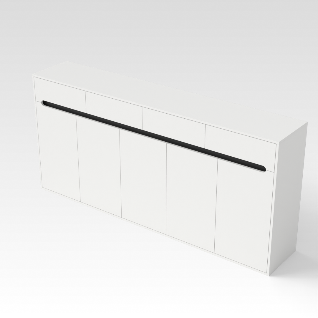 Warm White & Black Shoe Cabinet