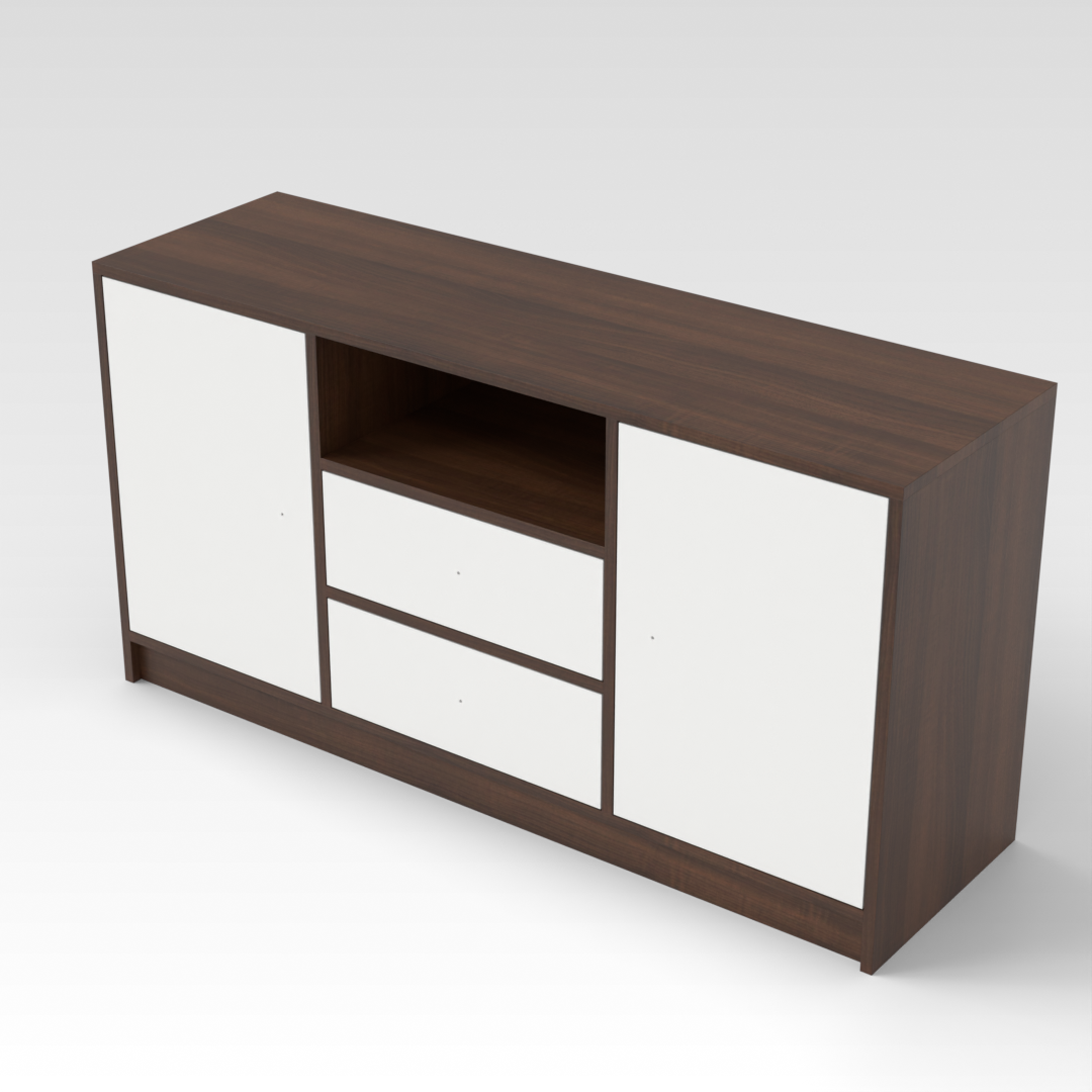 Prairie Oak & Warm White TV Stand
