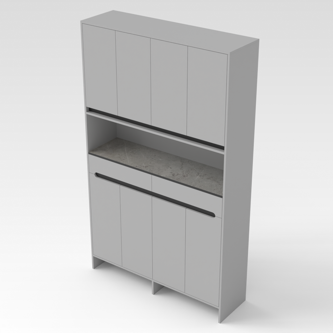 Light Gray & Black Shoe Cabinet