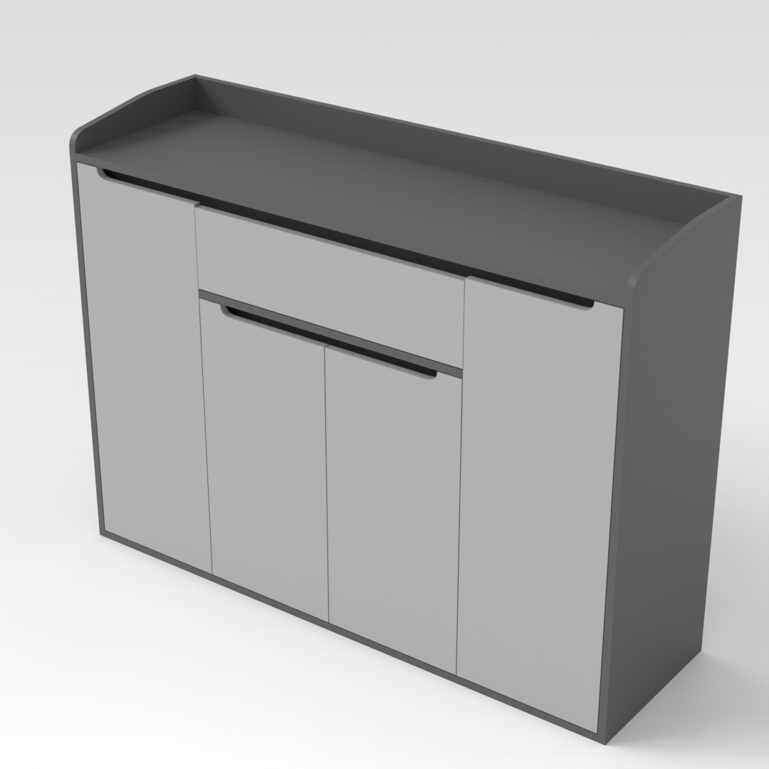 Sky Gray & Light Gray Shoe Cabinet
