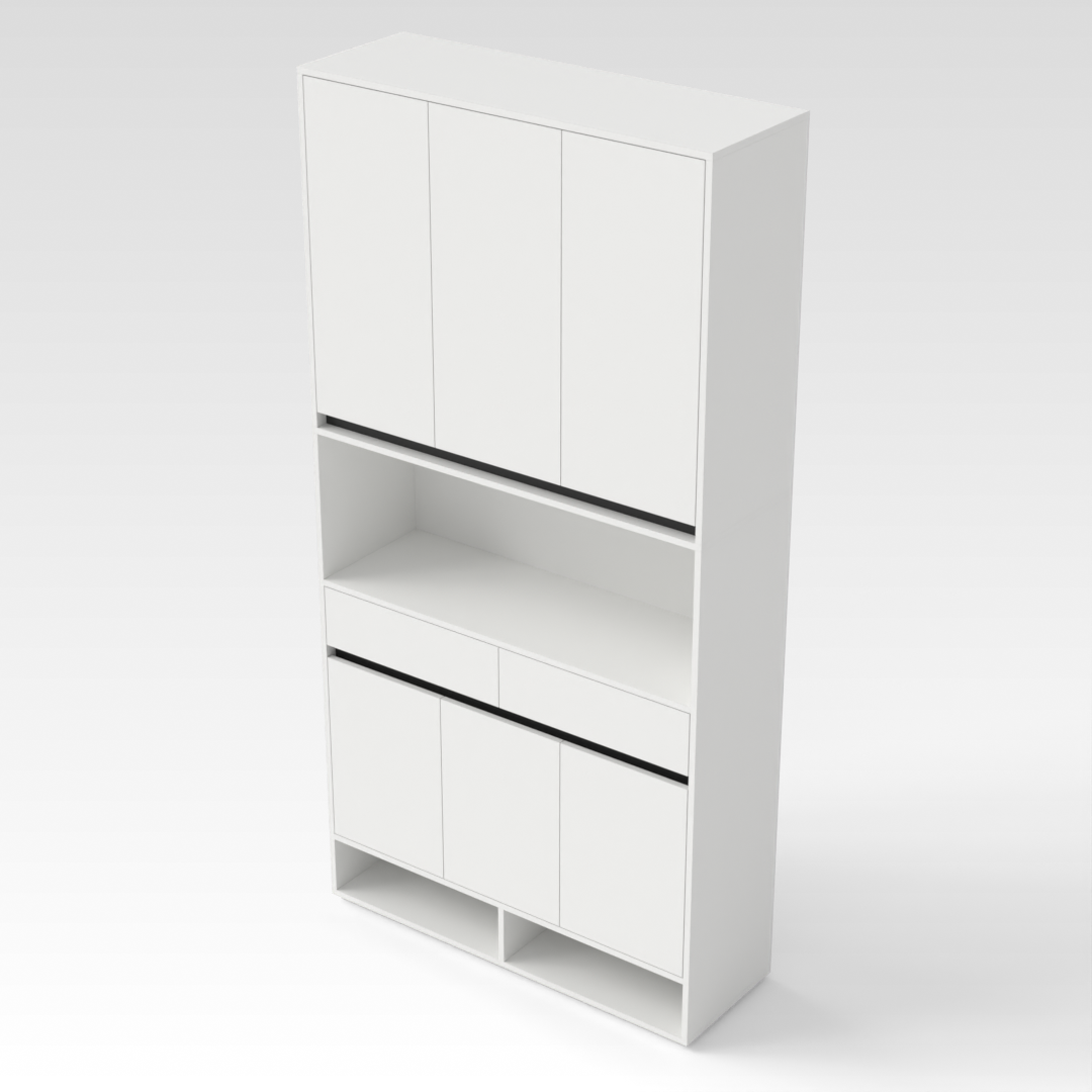 Warm White & Black Shoe Cabinet