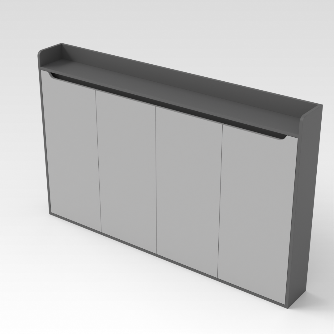 Light Gray & Sky Gray Shoe Cabinet
