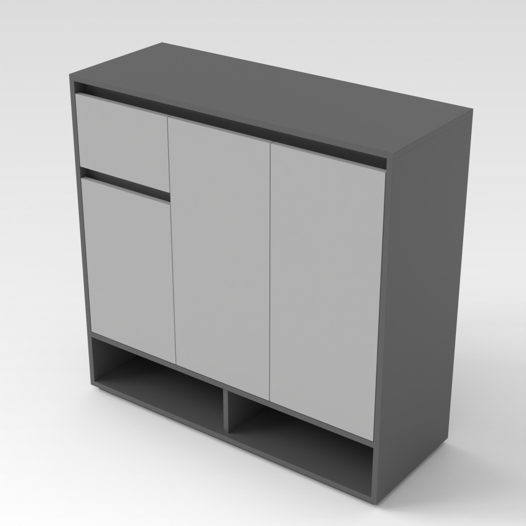 Sky Gray & Light Gray Shoe Cabinet