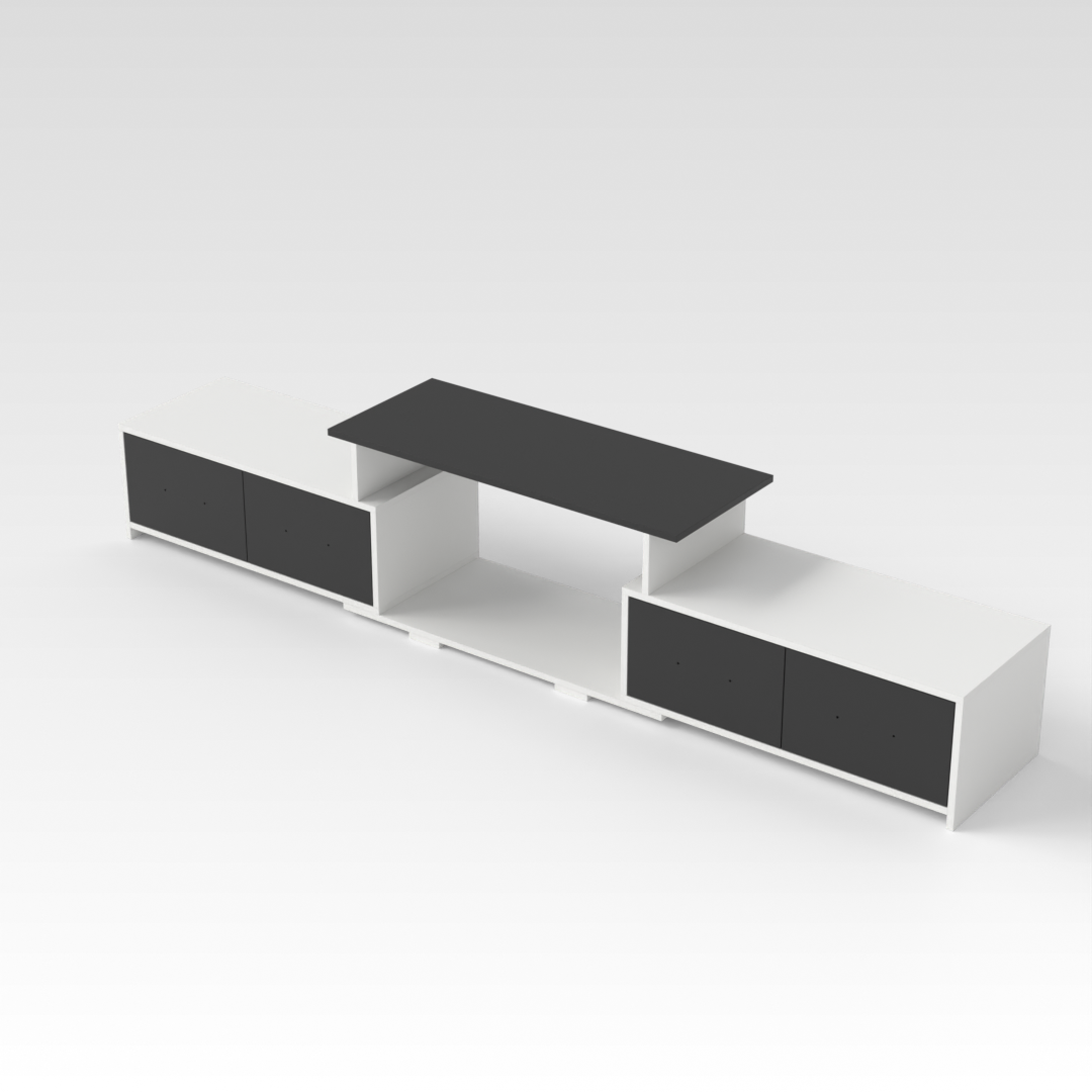 Warm White & Black TV Stand