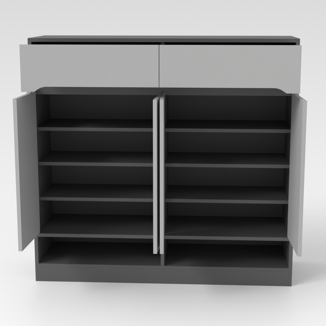 Sky Gray & Light Gray Shoe Cabinet