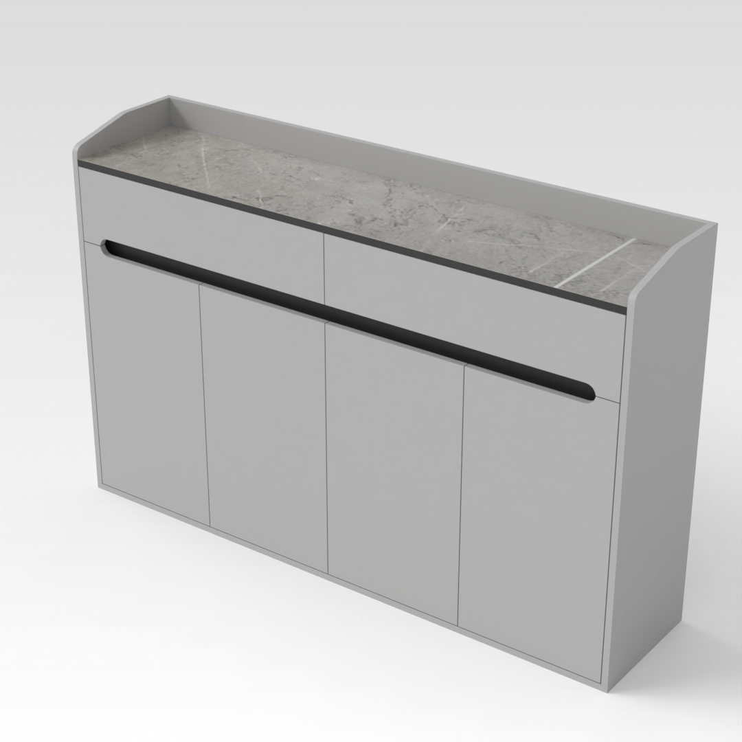 Light Gray & Brown Stone Shoe Cabinet
