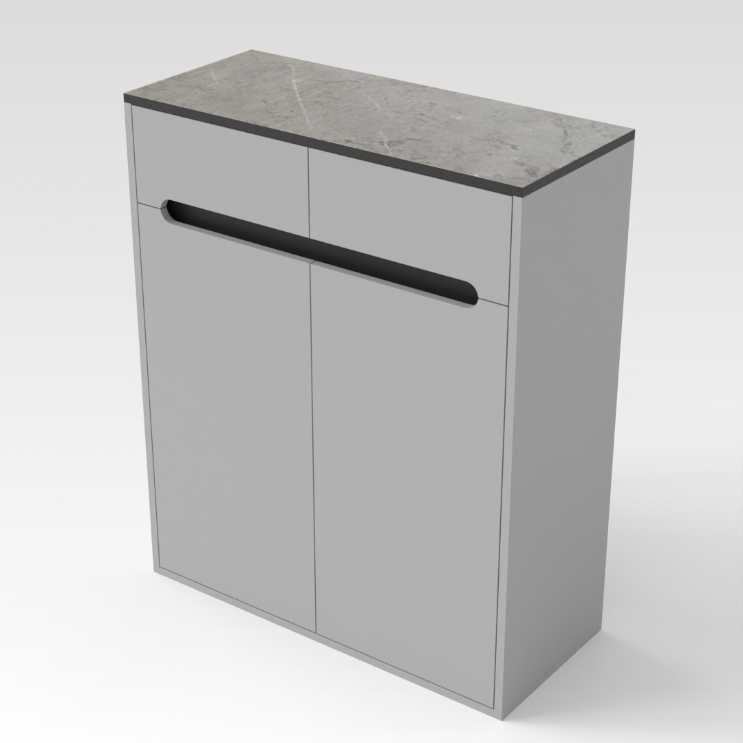 Light Gray & Black Shoe Cabinet
