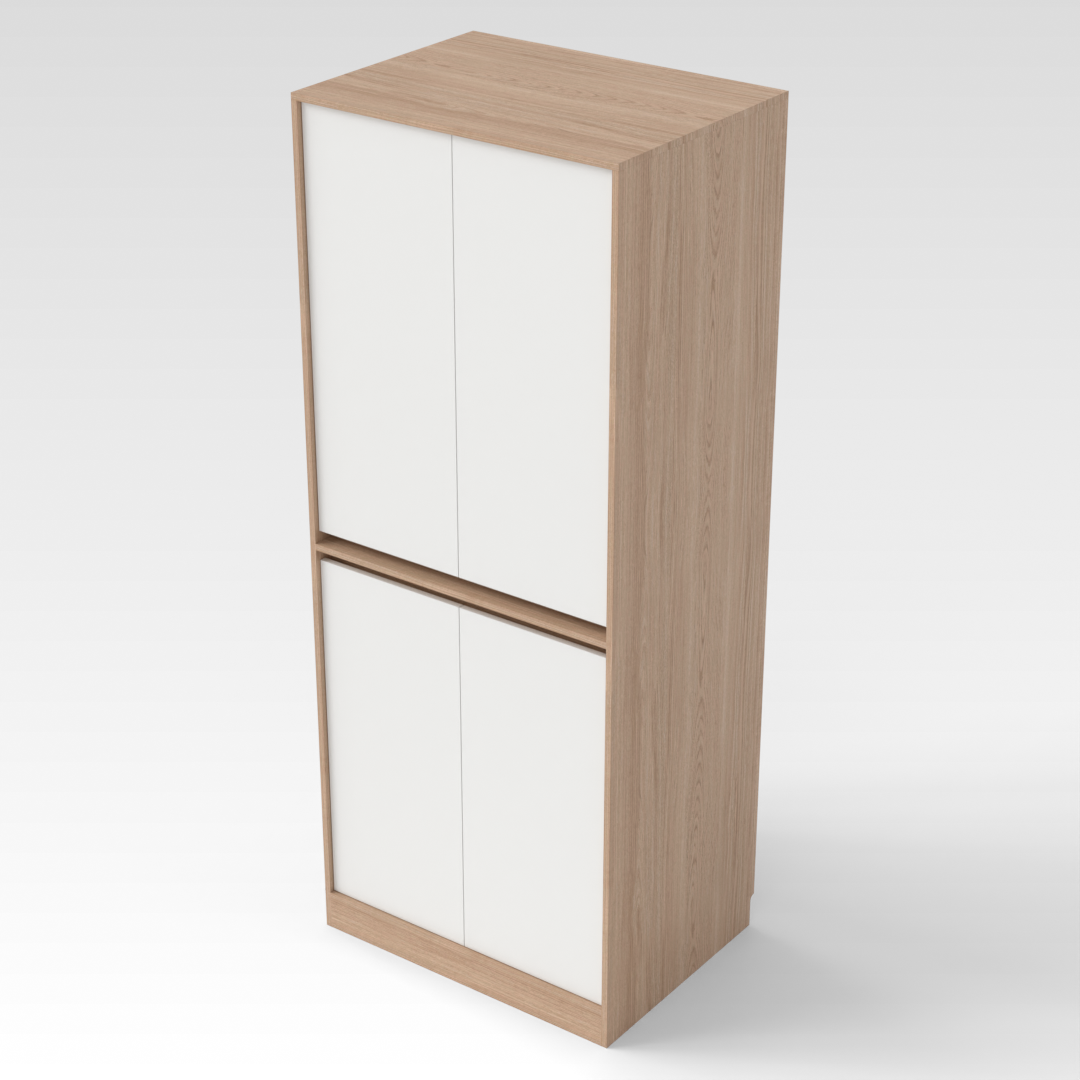 Breeze Natural Wood & Warm White Wardrobe
