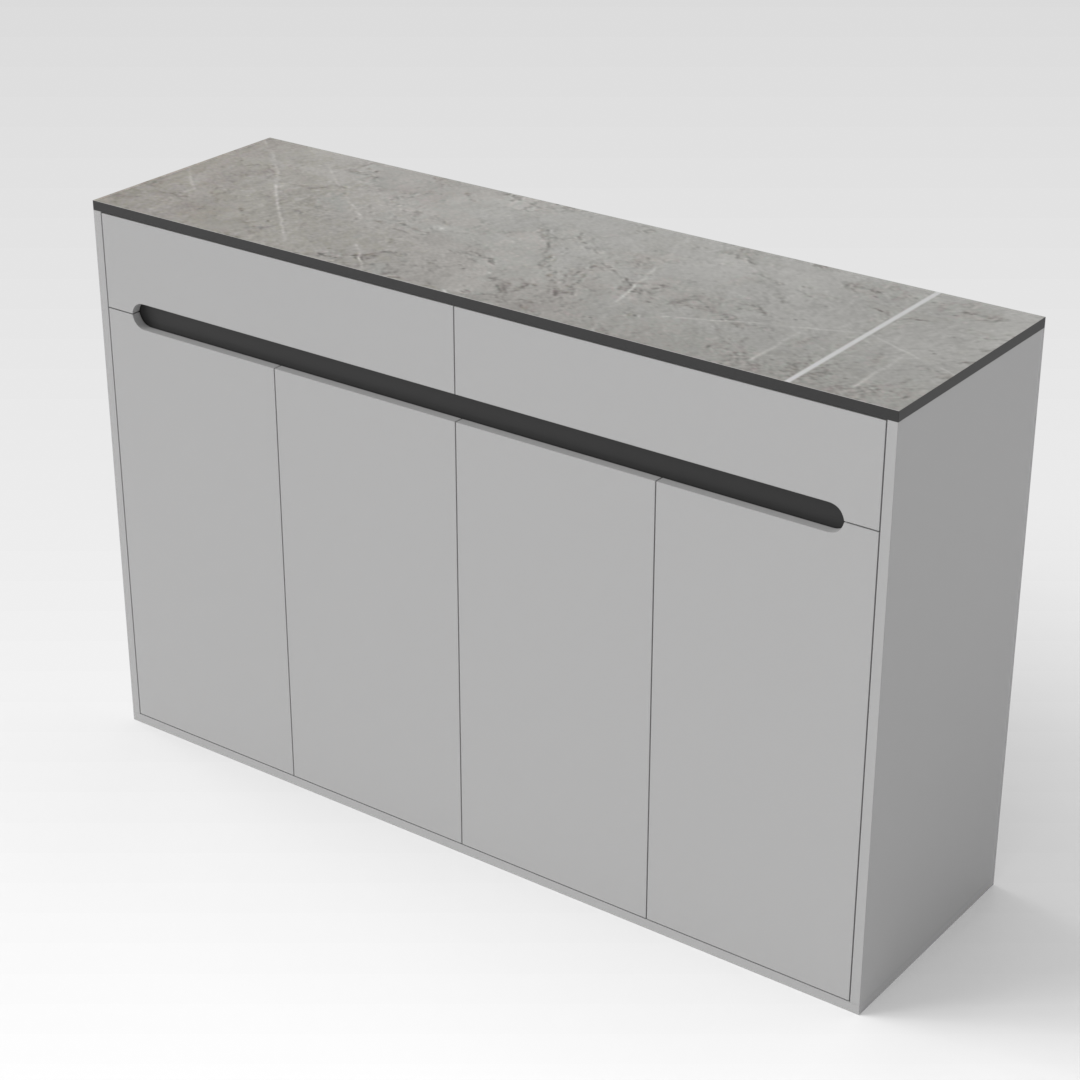 Light Gray & Brown Stone Shoe Cabinet