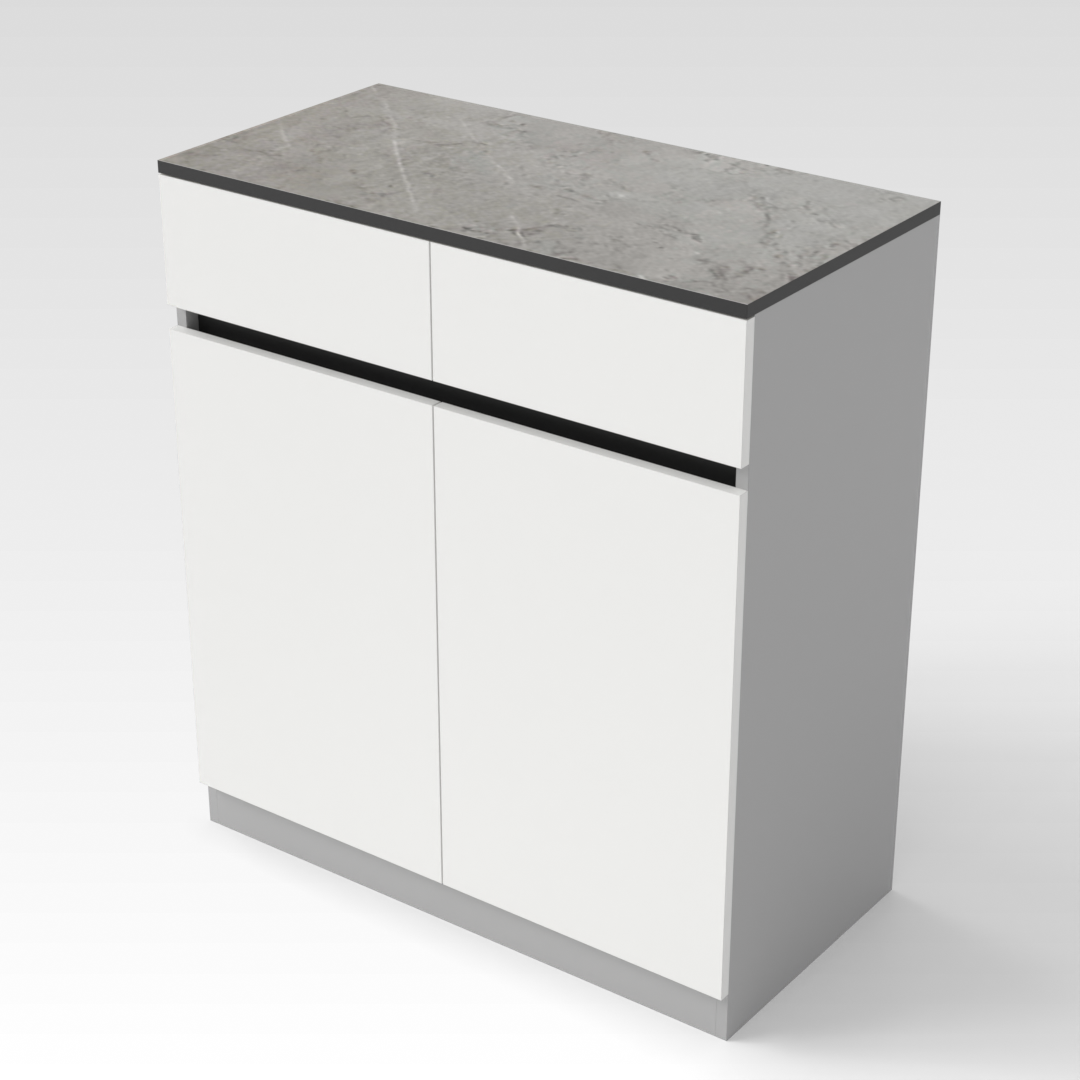 Light Gray & Warm White Shoe Cabinet