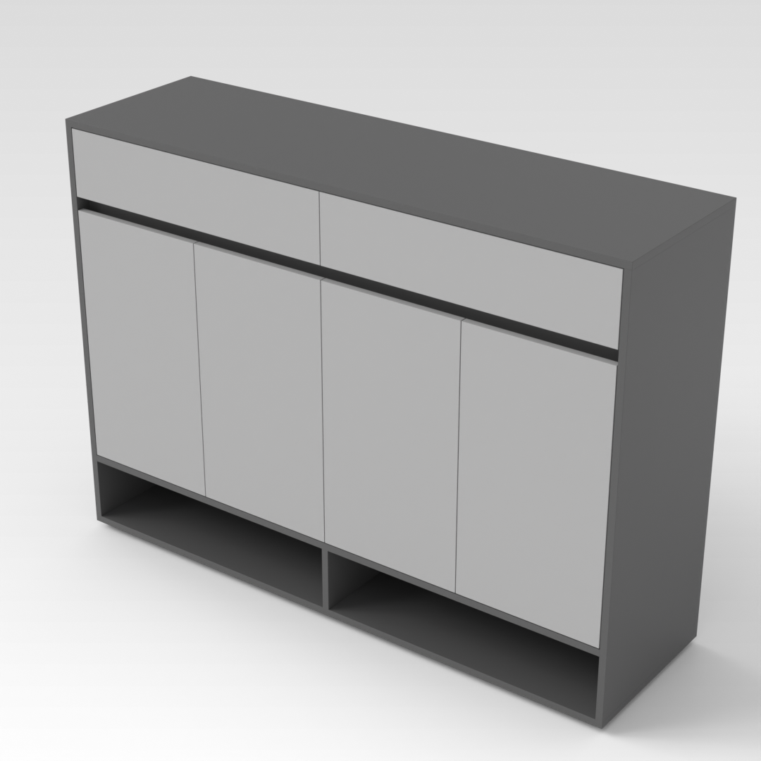 Sky Gray & Light Gray Shoe Cabinet