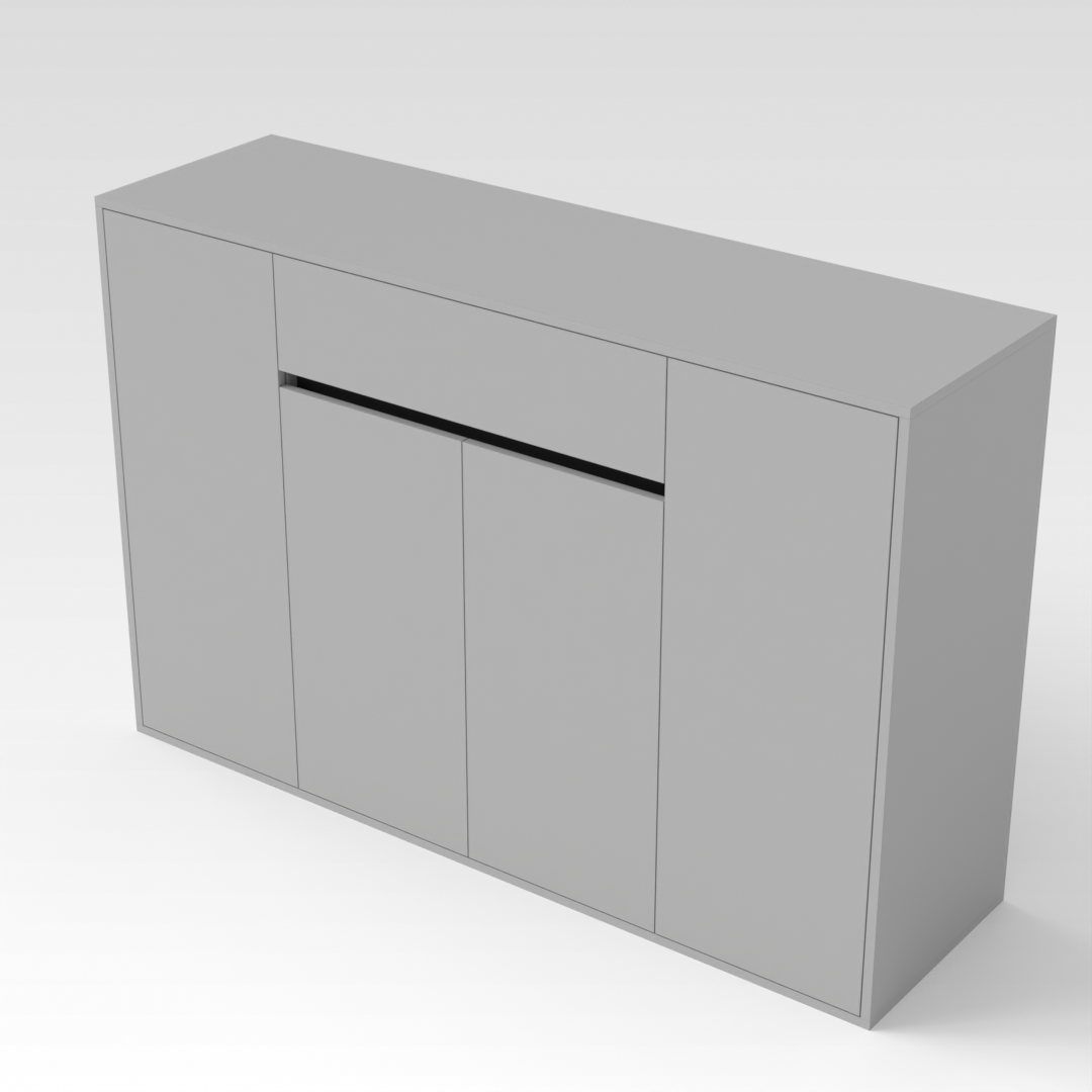 Light Gray & Black Shoe Cabinet