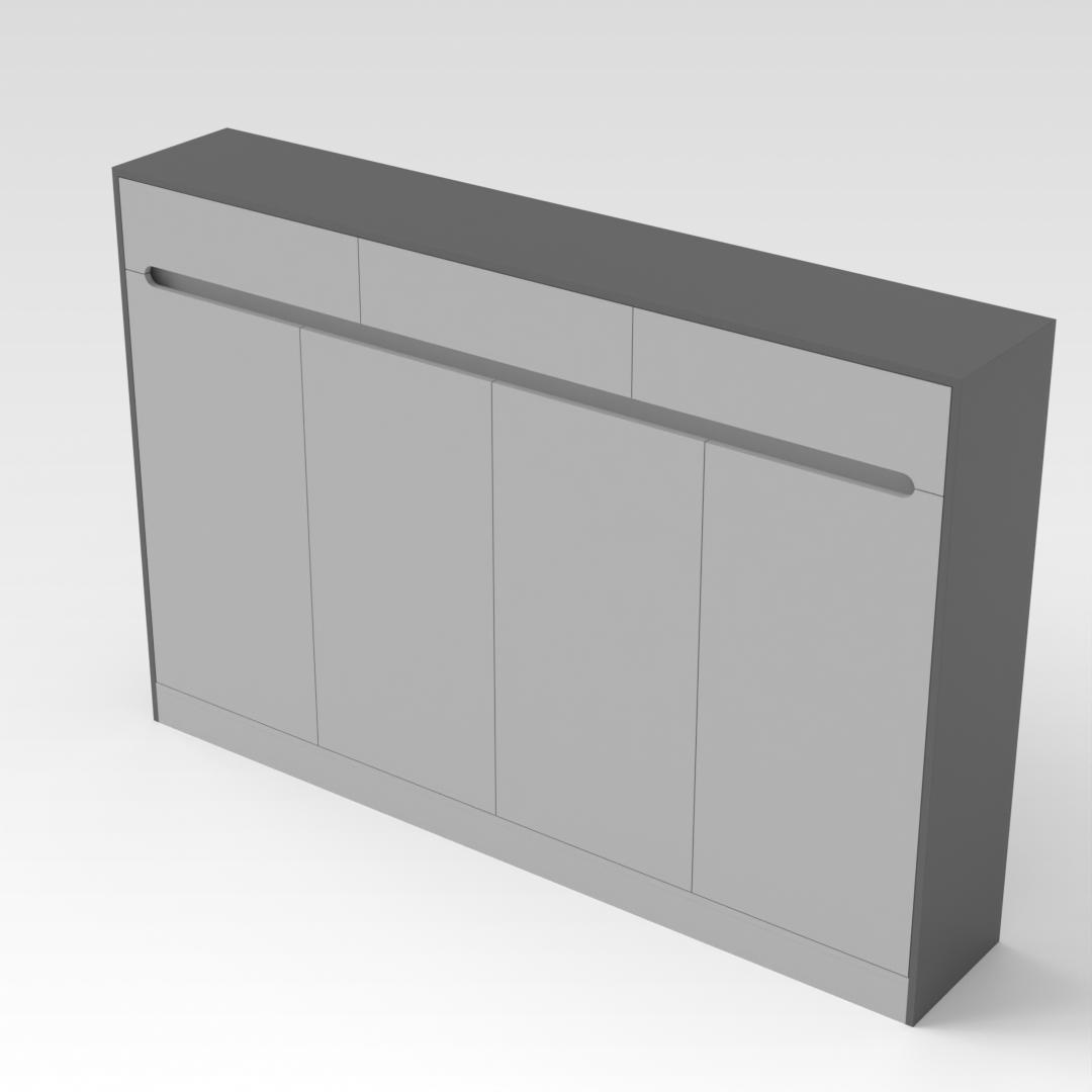 Light Gray & Sky Gray Shoe Cabinet