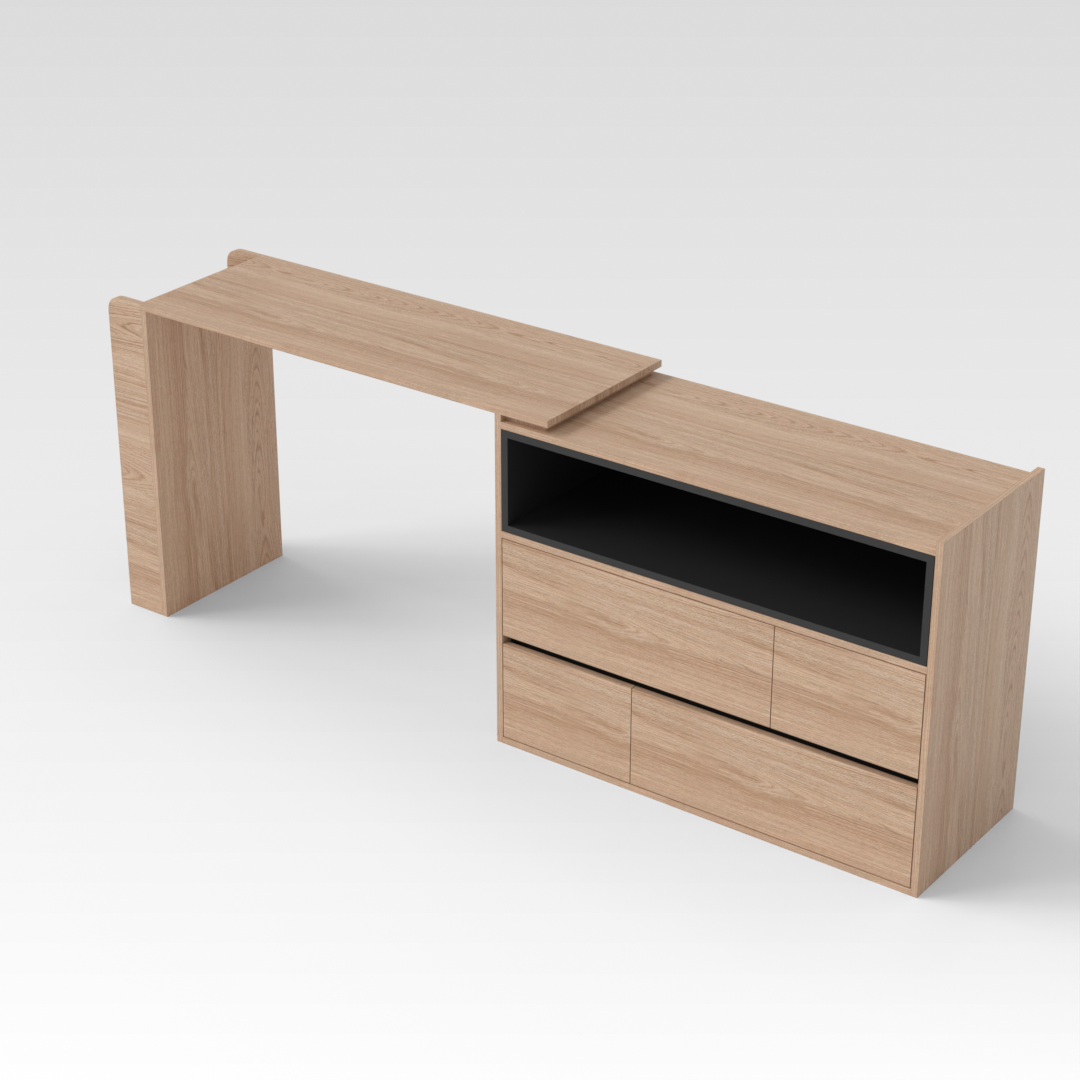 Breeze Natural Wood & Black Vanity