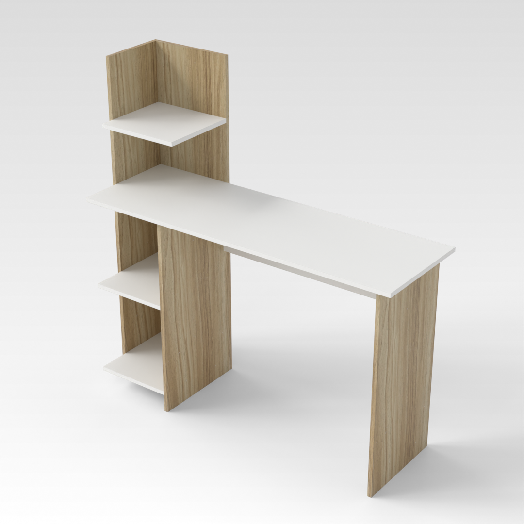 Country Oak & Warm White Desk