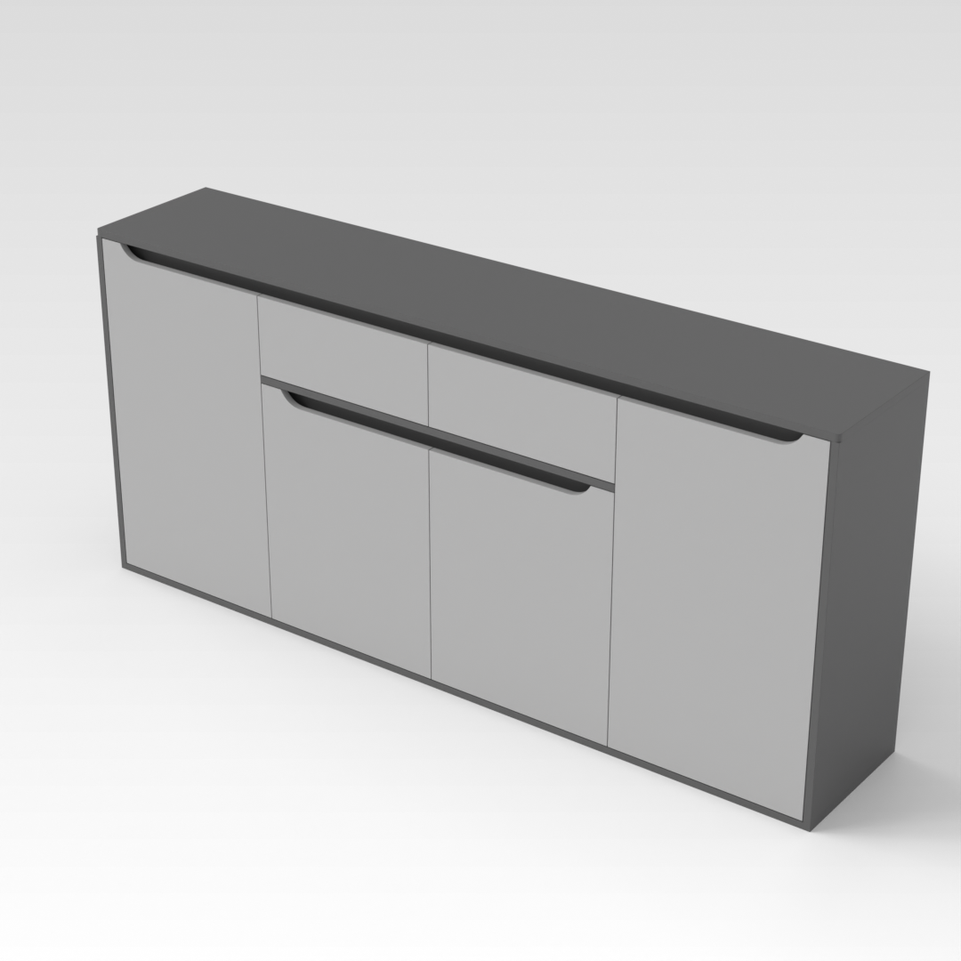 Sky Gray & Light Gray Shoe Cabinet