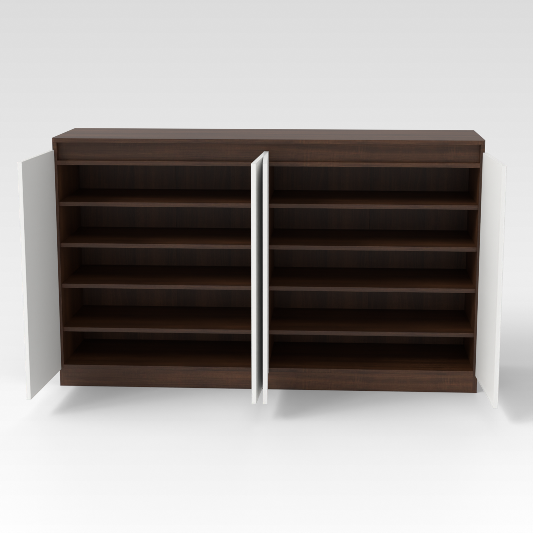 Prairie Oak & Warm White Shoe Cabinet