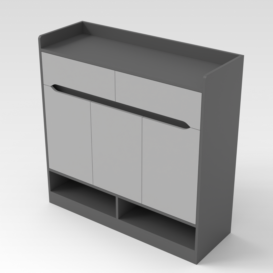 Sky Gray & Light Gray Shoe Cabinet