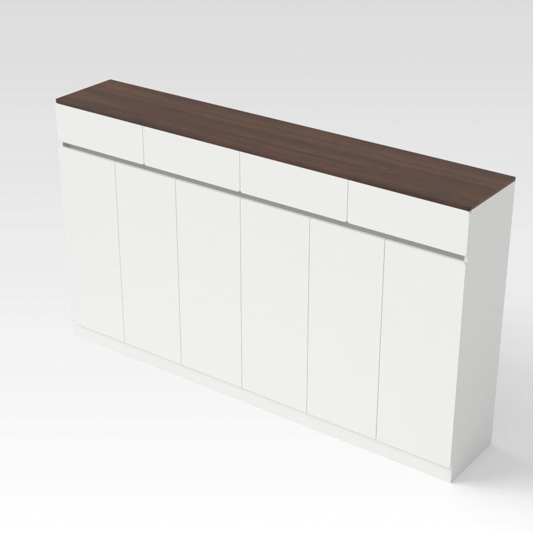 Warm White & Prairie Oak Shoe Cabinet