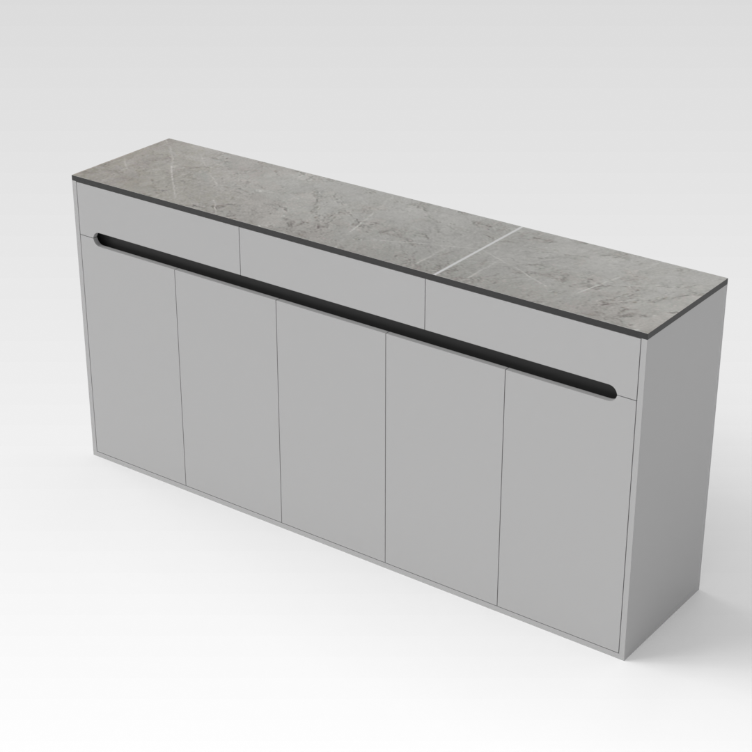 Light Gray & Brown Stone Shoe Cabinet
