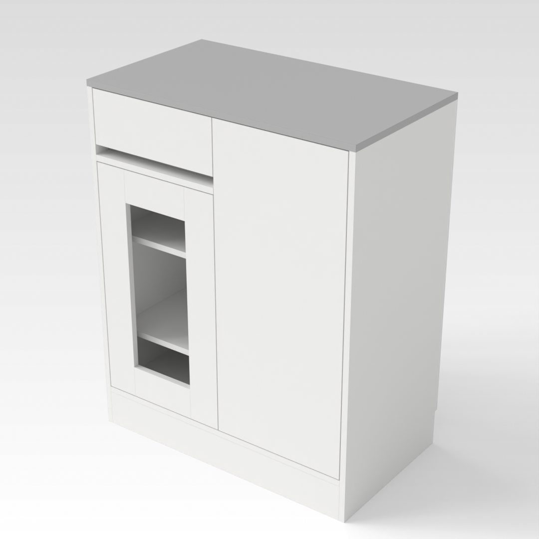 Warm White & Light Gray Shoe Cabinet