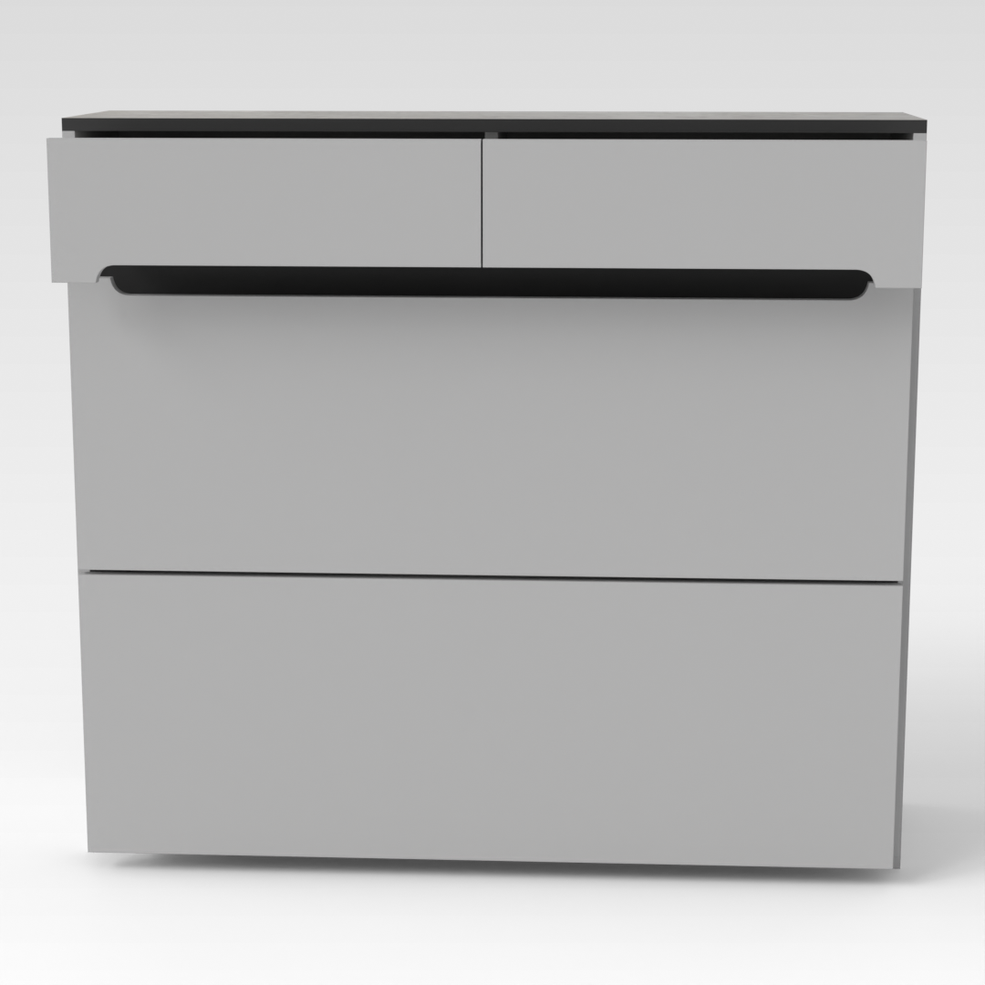 Light Gray & Black Shoe Cabinet