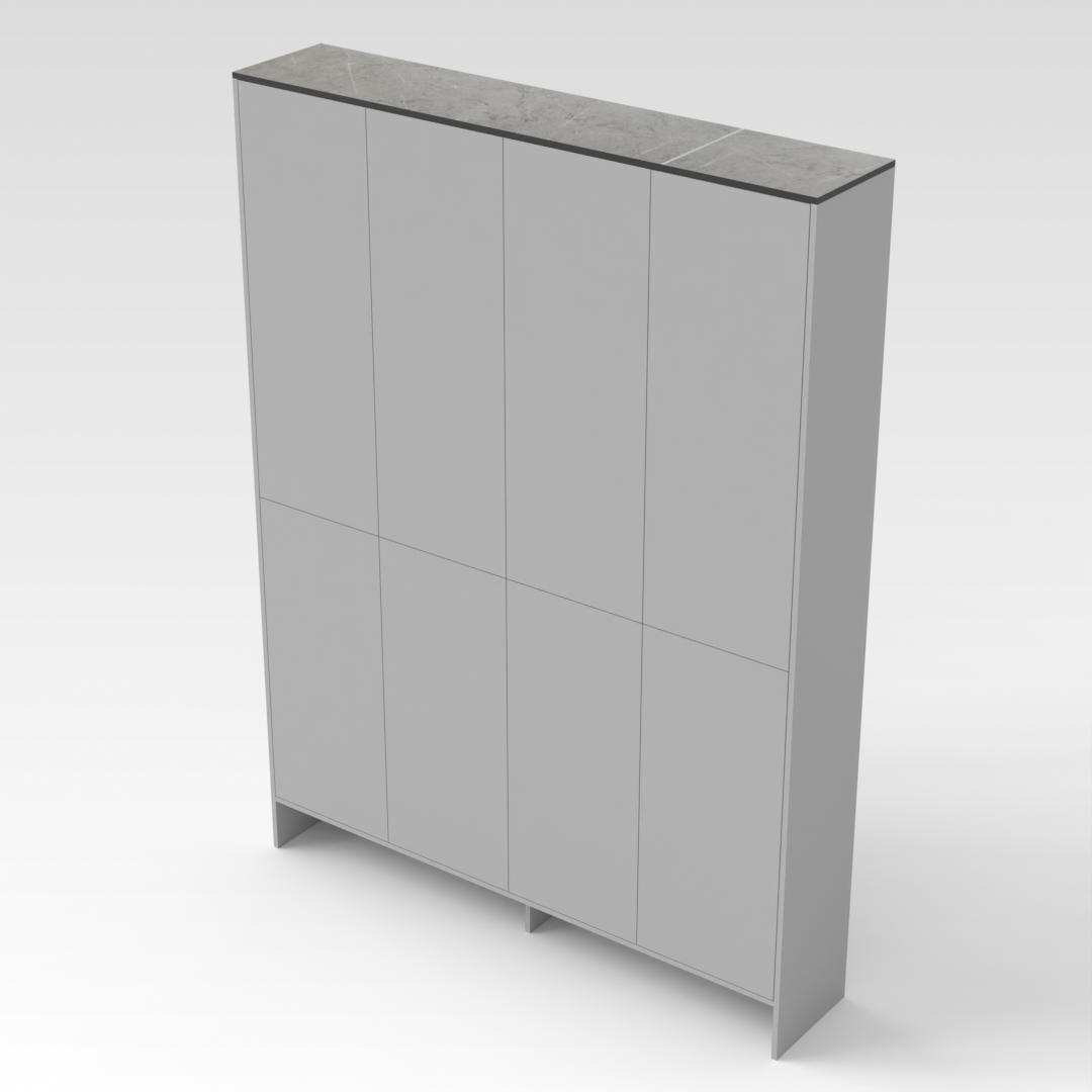Light Gray & Black Shoe Cabinet