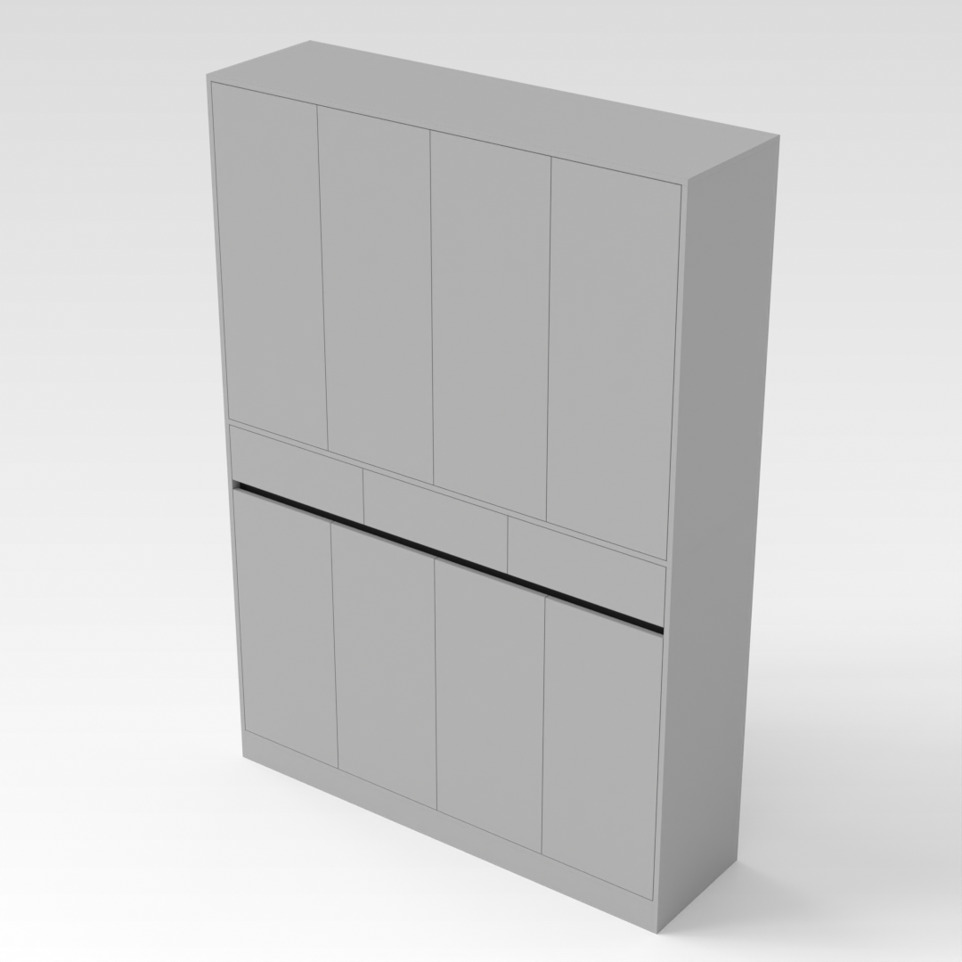 Light Gray & Black Shoe Cabinet